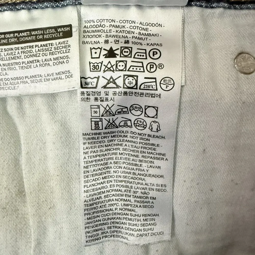 Levis 505 Jeans Mens 34x32 Blue Regular Fit Medium Wash Denim Stretch